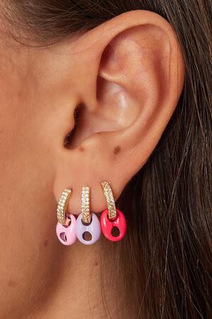Boucles d'oreilles maillons ancre colorés Bleu Cuivré h5 Image3